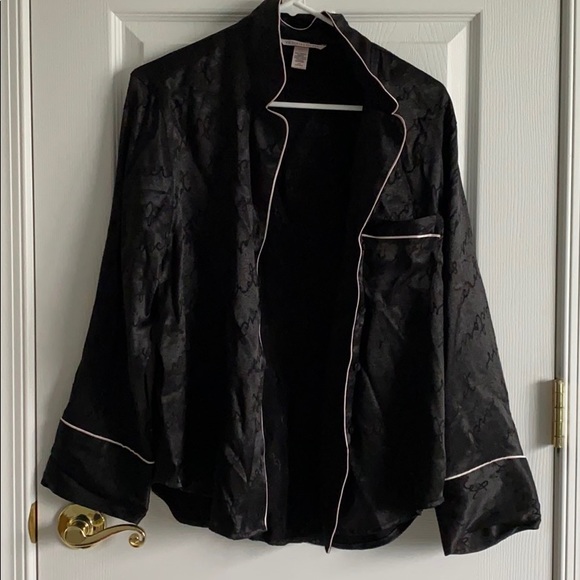Victoria's Secret Other - Victoria’s Secret black satin /silk sleepwear top